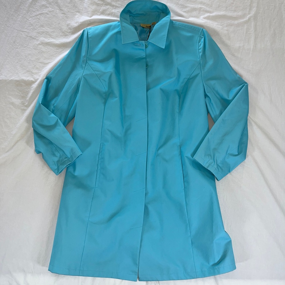 Caslon Nordstrom Womens Aqua Turquoise Spring Topper Coat 1X Lightweight Jacket